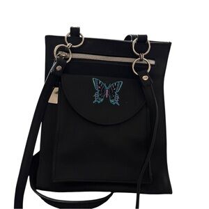 Y2K Black Butterfly Embroidered Shoulder Bag Women’s Vintage Style Handbag